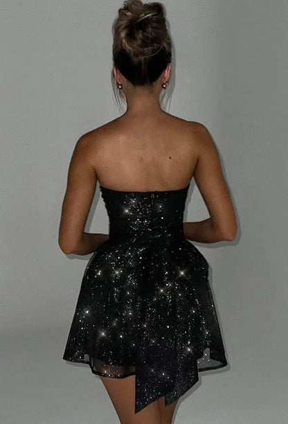 Glitzerkleid Mit Rückenknoten Für Damen