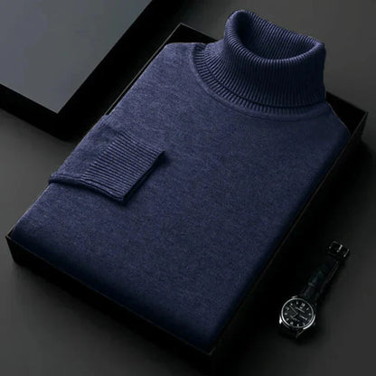 Klassischer Winter Slim Fit Rollkragenpullover Für Herren