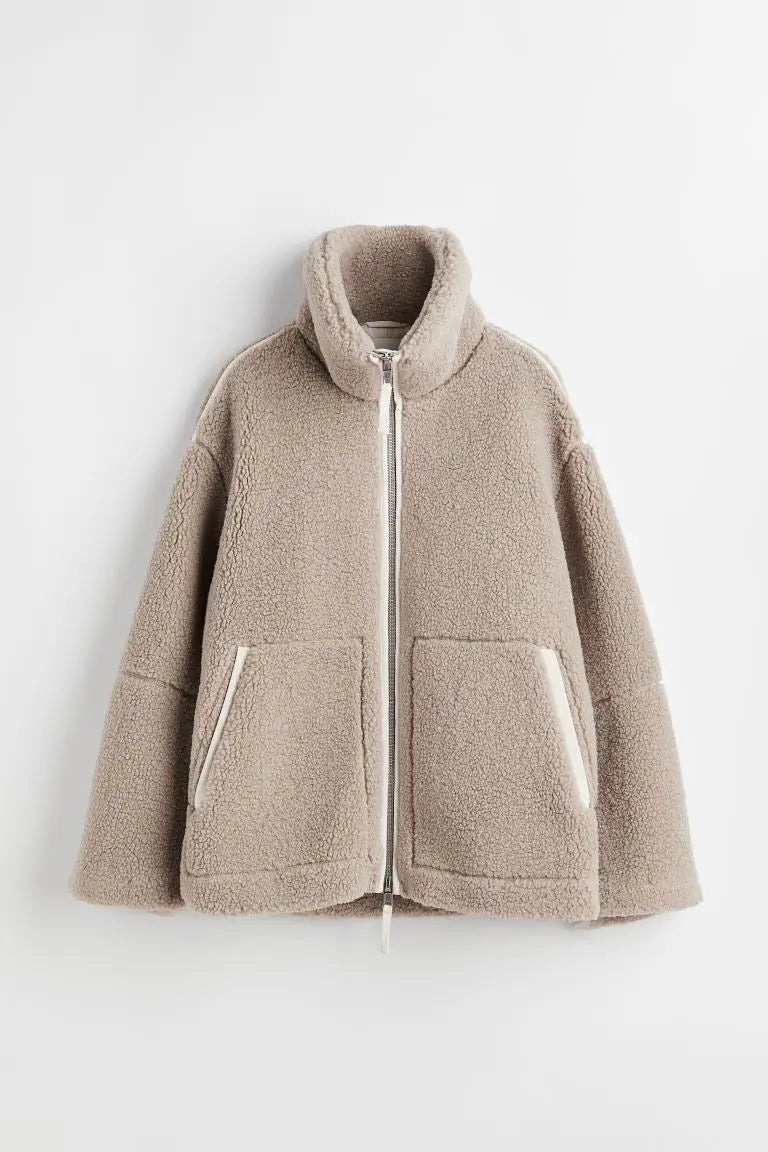 Gemütlicher Warmer Übergroßer Teddymantel Für Damen