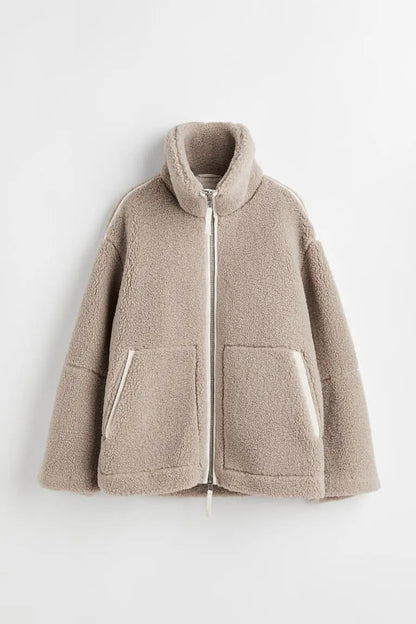 Gemütlicher Warmer Übergroßer Teddymantel Für Damen