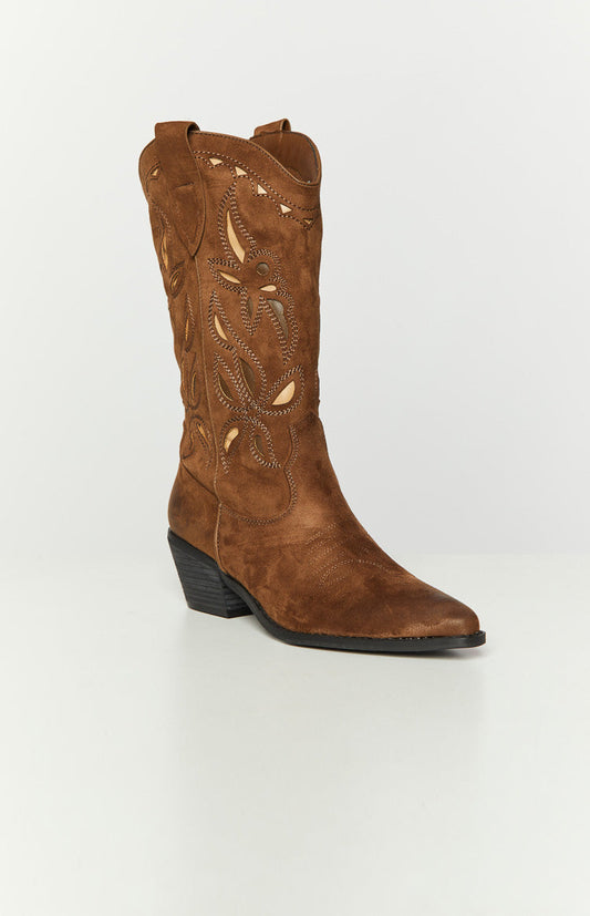 Bestickte Leder-Cowboystiefel mit Westlichem Charme für Frauen