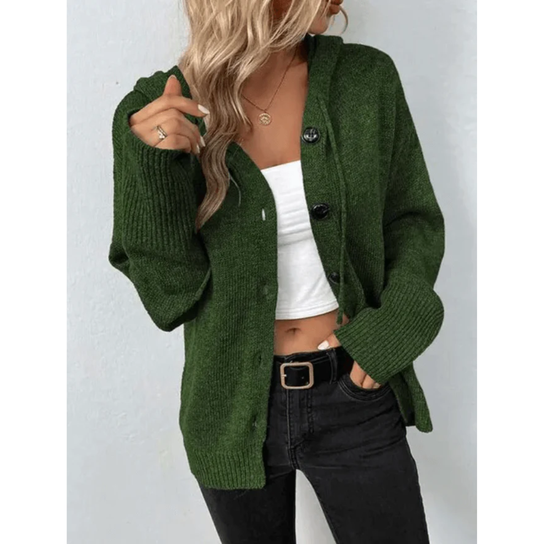Gestrickte Strickjacke mit Knöpfen für Winter Damen