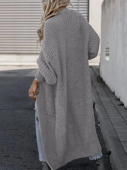 Gemütlicher Langer Gestrickter Cardigan Mantel für Winter Damen