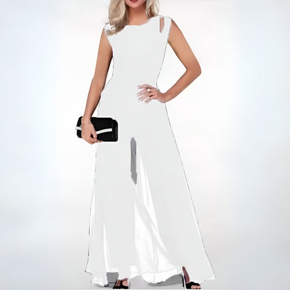 Damen Jumpsuit mit transparentem Overlay für eleganten Gebrauch
