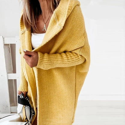 Damen-Strick-Cardigan mit Entspannter Kapuze
