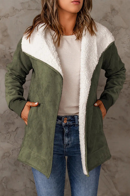 Lässiger Warmer Mantel Mit Fleece Für Damen