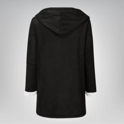 Langer Mantel mit Fleecefutter und Knebelverschluss für Winter Damen