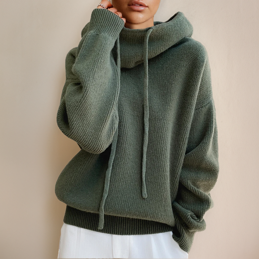 Kapuzerollkragen Weicher Strickpullover Winter Damen
