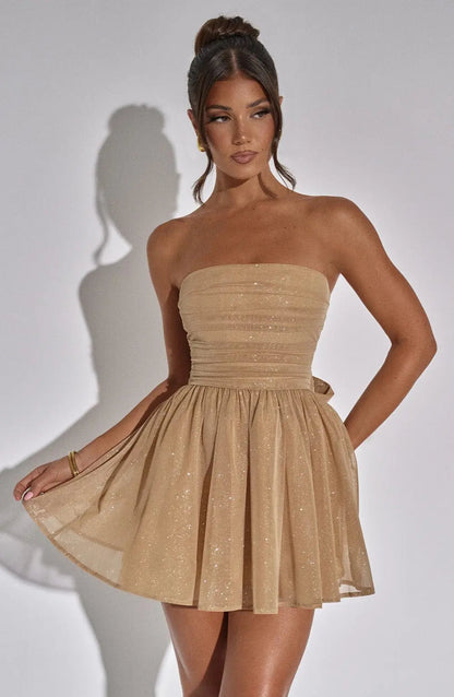 Glitzerkleid Mit Rückenknoten Für Damen