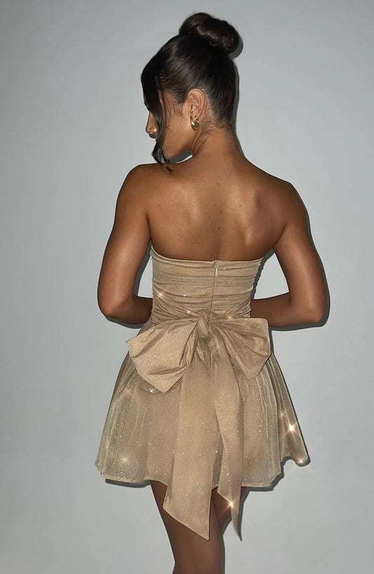 Glitzerkleid Mit Rückenknoten Für Damen