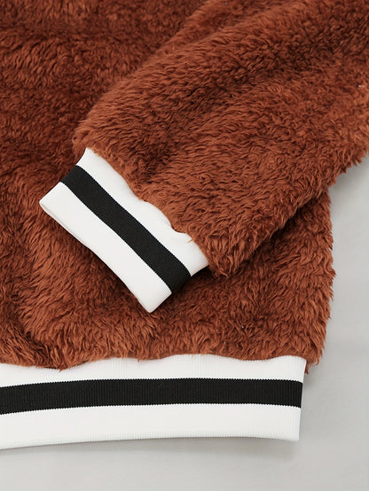 Sherpa Bomberjacke Varsity Stil Gemütlicher Look Damen