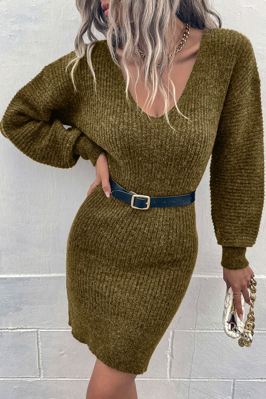 Midikleid mit Hohem Kragen Für Damen