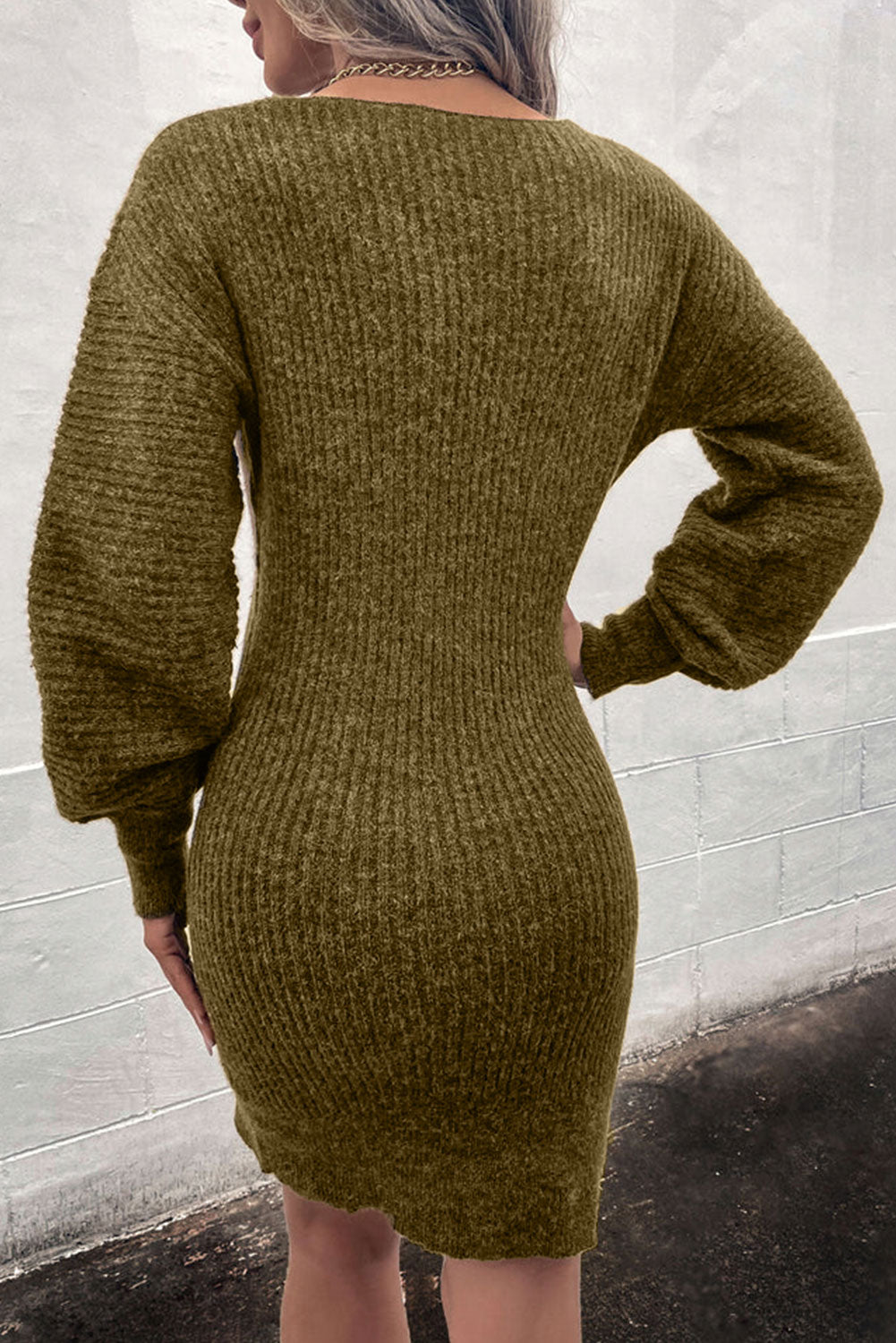 Midikleid mit Hohem Kragen Für Damen