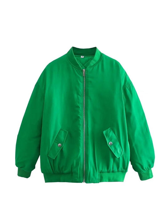 Burgunder Bomberjacke Damen Stylischer Zip-up Casual Look